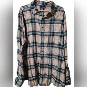 Men's Croft & Barrow Khaki/Green Plaid Flannel XL